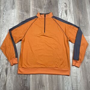 Footjoy FJ Sweater Mens Large Orange Long Sleeve 1/4 Zip Golf Casual Performance